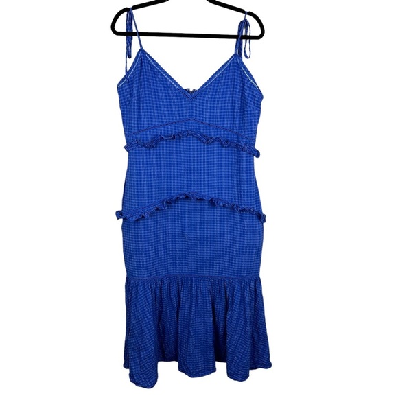 Lovers + Friends Ulyanna Blue Ruffle Midi Dress - Picture 2 of 6